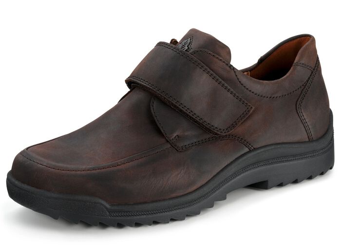 Waldl&auml;ufer klittenbandschoen gemaakt van hoogwaardig leer MOKKA