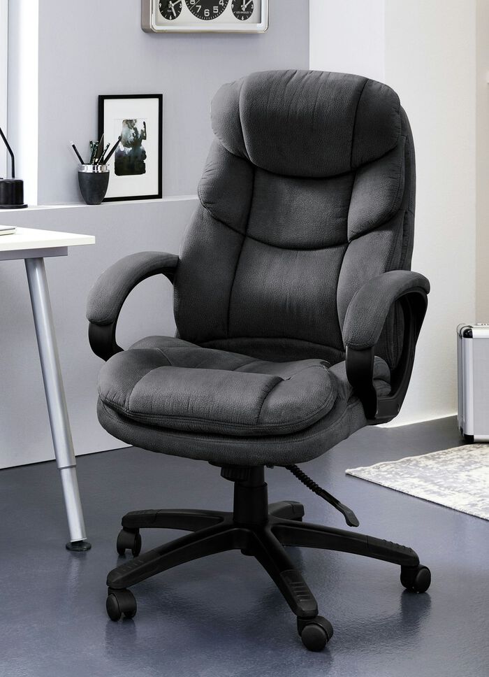 Directiestoel met hoogwaardige gestructureerde microvezelbekleding GRIJS