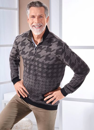 Troyer met gebreide kraag 