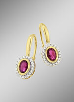 Oorbellen met robijn diamanten 