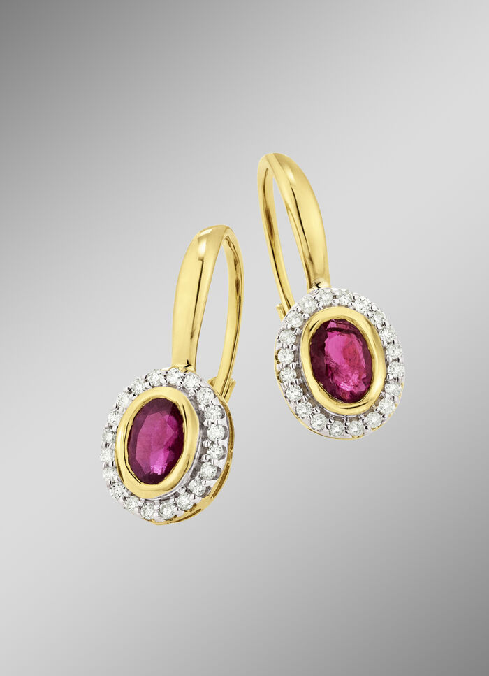 Oorbellen met robijn diamanten 