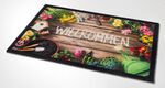 Deurmat met welkomstgroet in onderhoudsvriendelijke kwaliteit 