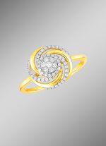 Interessante damesring met 7 briljant geslepen diamanten en 49 diamanten 