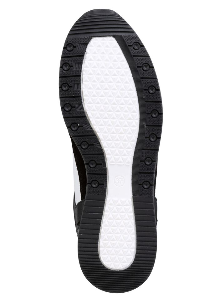 ELENA EDEN sneakers van nappa en su&egrave;de ZWART-WIT