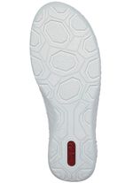 Rieker veterlaarsje van origineel bedrukt synthetisch materiaal ZILVER-GRIJS-BLAUW