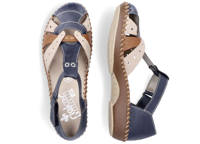Rieker sandaal in een chique design MARINEBEIGE-COGNAC