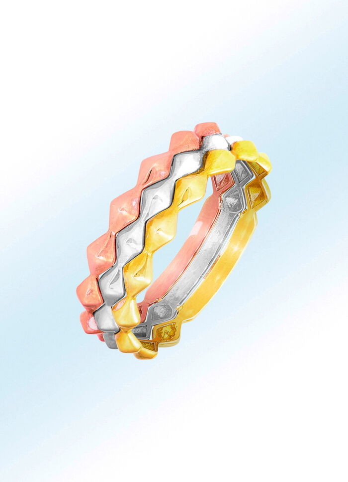 Damesring, driekleurig 