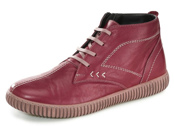 Gemini veterlaarsje met decoratieve stiksels ROBIJNROOD