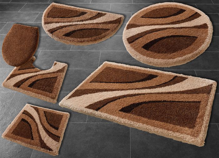 Fascinerende badkamerset met antislip achterkant BRUIN