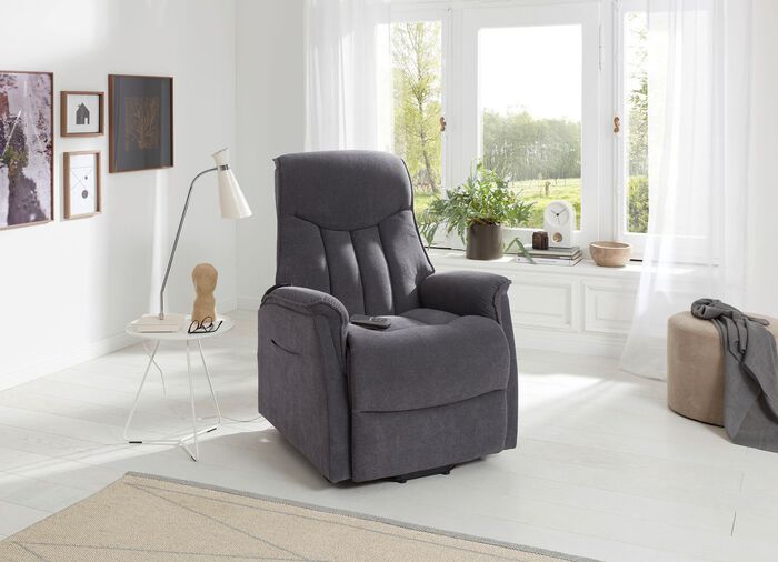 Tv-fauteuil met motor en opstahulp GRIJS