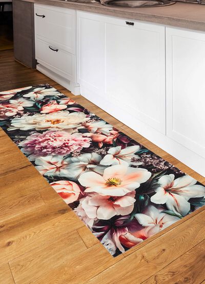 Keukenloper en tapijt met indrukwekkende bloemmotieven 
