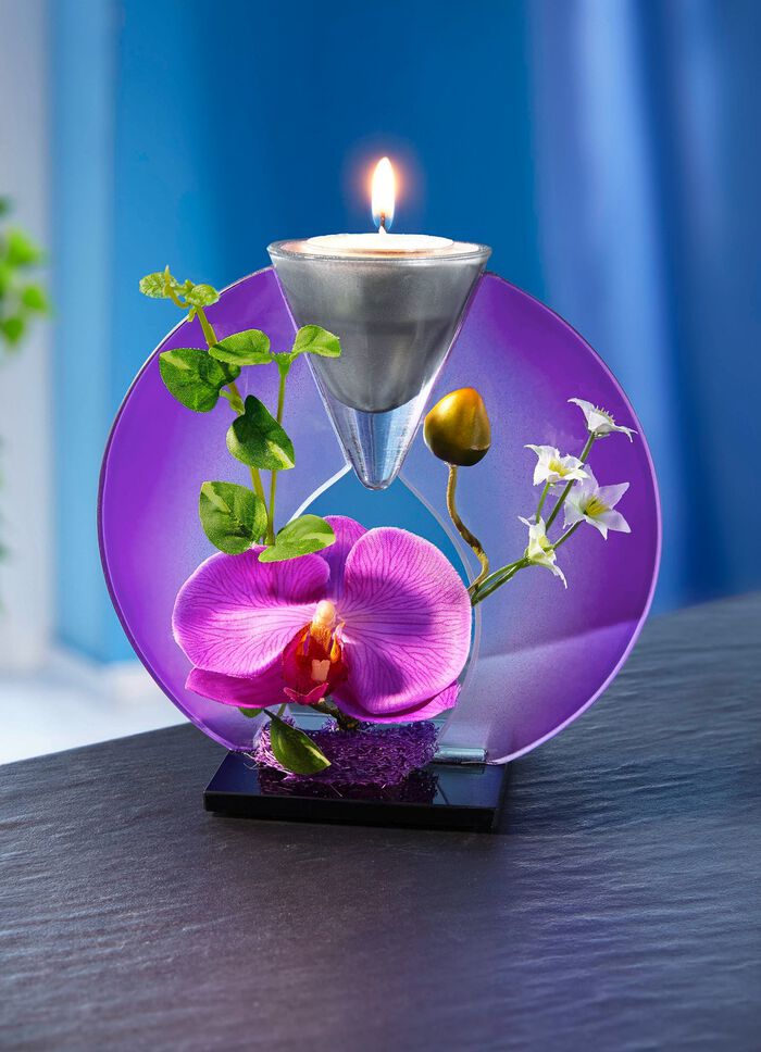 Unieke theelichthouder van glas 