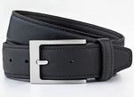 Klassieke heren leren riem, 3,5 cm breed ZWART