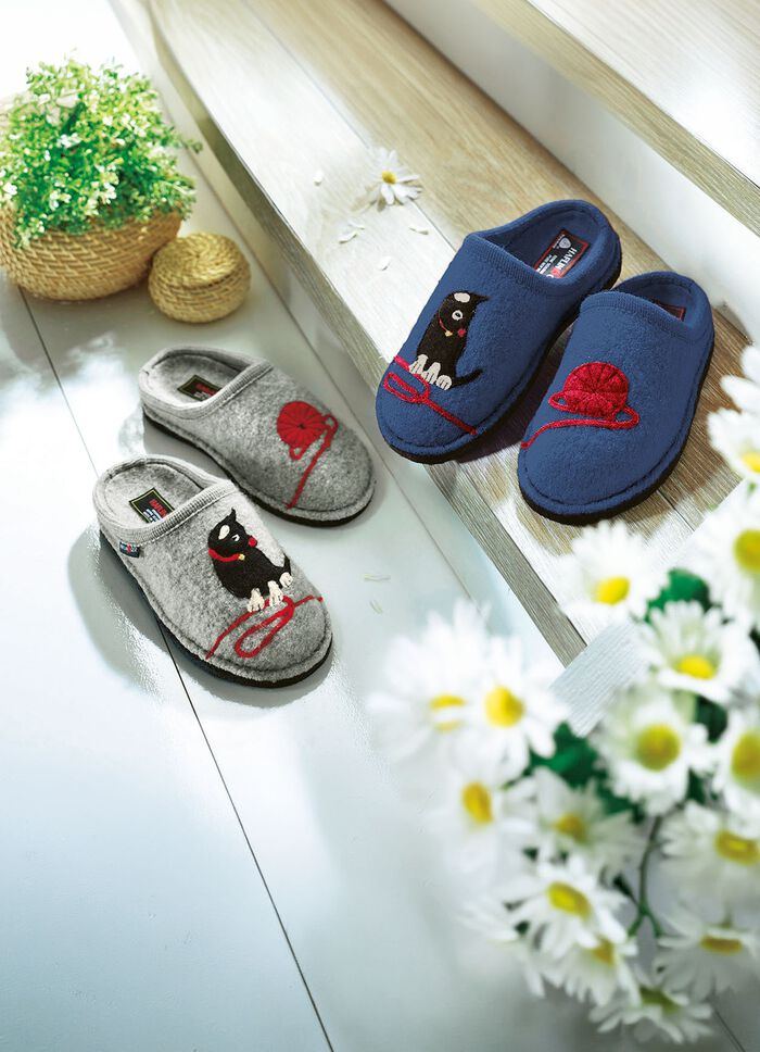 Haflinger pantoffels Caty, van hoogwaardig scheerwol 