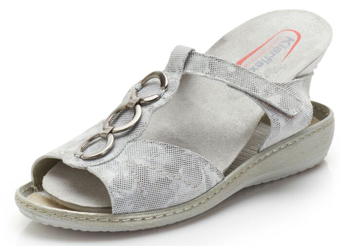 Sandaal met metalen sieraden LICHTGRIJS