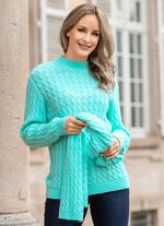 Trui met sjaal in zachte kwaliteit IJSBLAUW