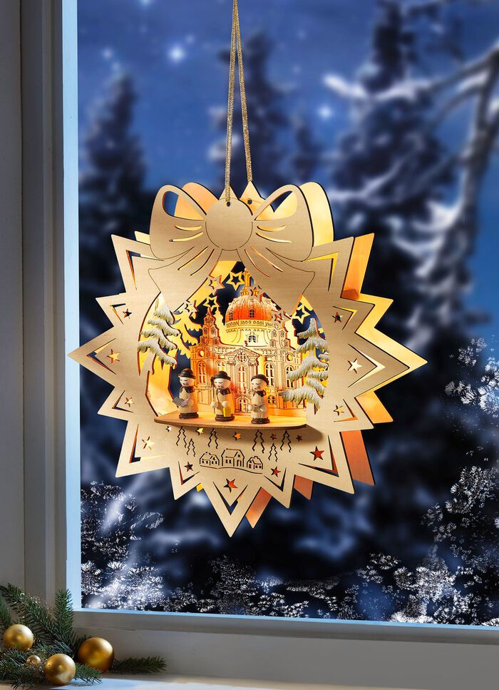 Verlichte raamdecoratie, werkt op batterijen 