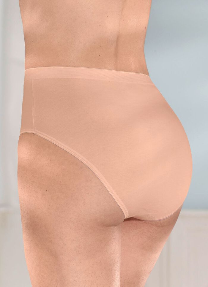 brio lingerie vijf-pack slips met glanzende rand 