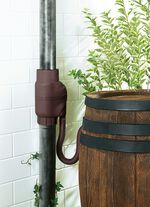 Regenwaterfilter met zeef van roestvrij staal, gebruiksaanwijzing en slang 