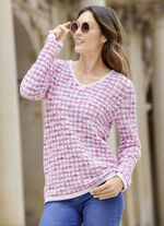 Trui in een garenmix met verengaren 