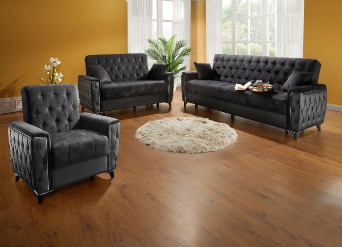 Gestoffeerd meubilair met bedkast en ligfunctie 