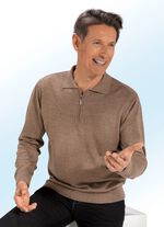 Polotrui met korte rits in 3 kleuren BRUIN MEL.