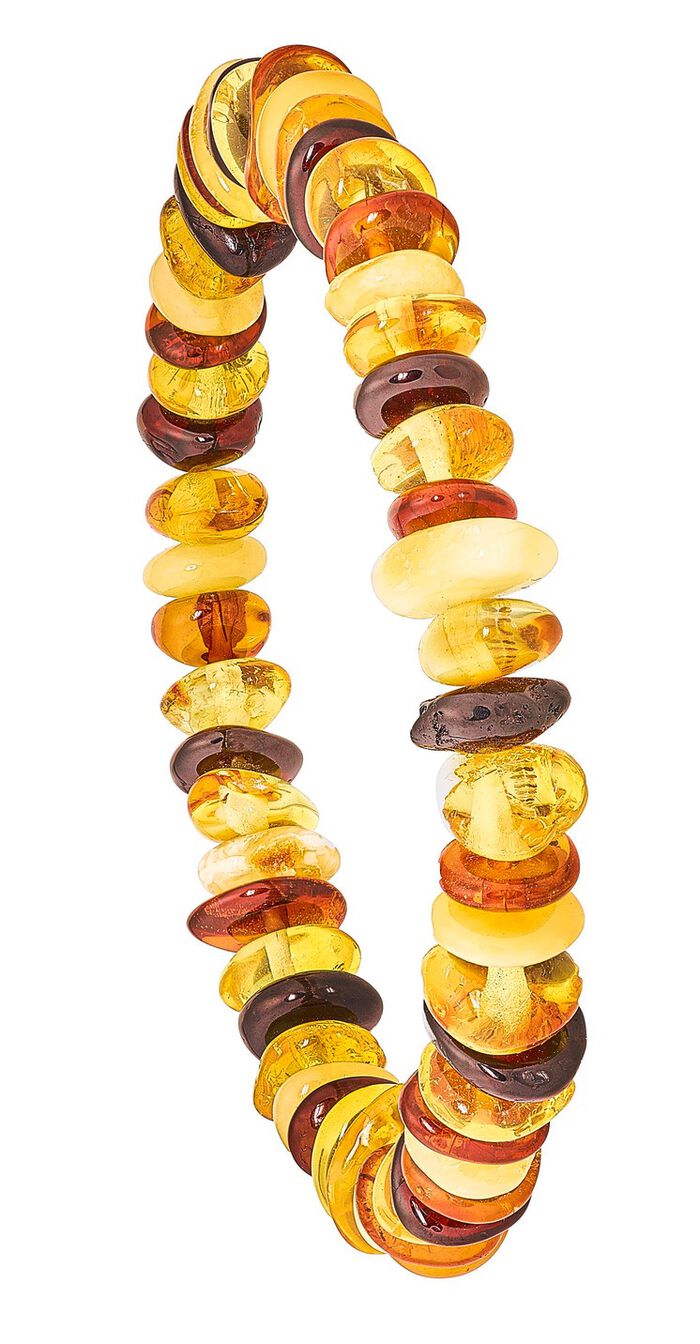 Elastische armband met echte barnsteenmix 