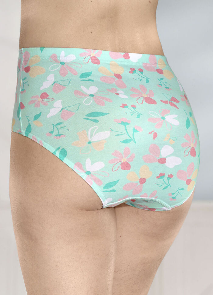 Vierpack slips met een op kleur afgestemd bloemendessin 