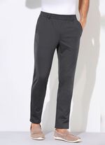 Broek met elastische tailleband in 3 kleuren ANTHRAZIT MELIERT