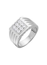 Opvallende herenring met synthetische zirkonia 