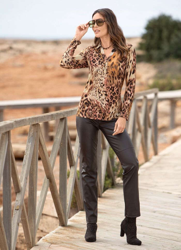 Poloshirt met korte knoopsluiting 