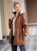 Korte leren jas van "Cabrini" 