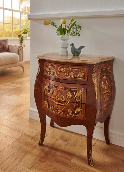 Ladekast met marmeren conglomeraat blad 