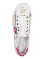 Remonte sneakers gemaakt van gecoat leer met stoere print WIT-BONTE