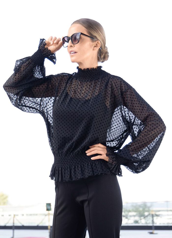 Overhemd met opstaande kraag 