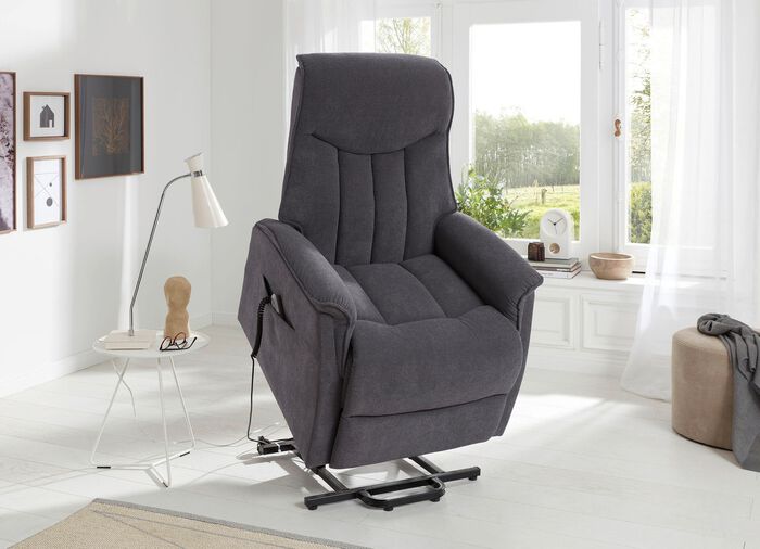 Tv-fauteuil met motor en opstahulp GRIJS