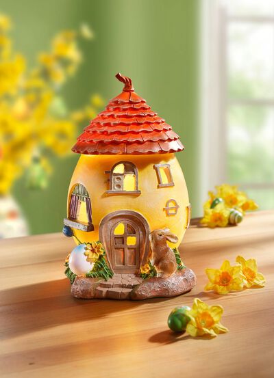 Verlicht paashuisje, werkt op batterijen 