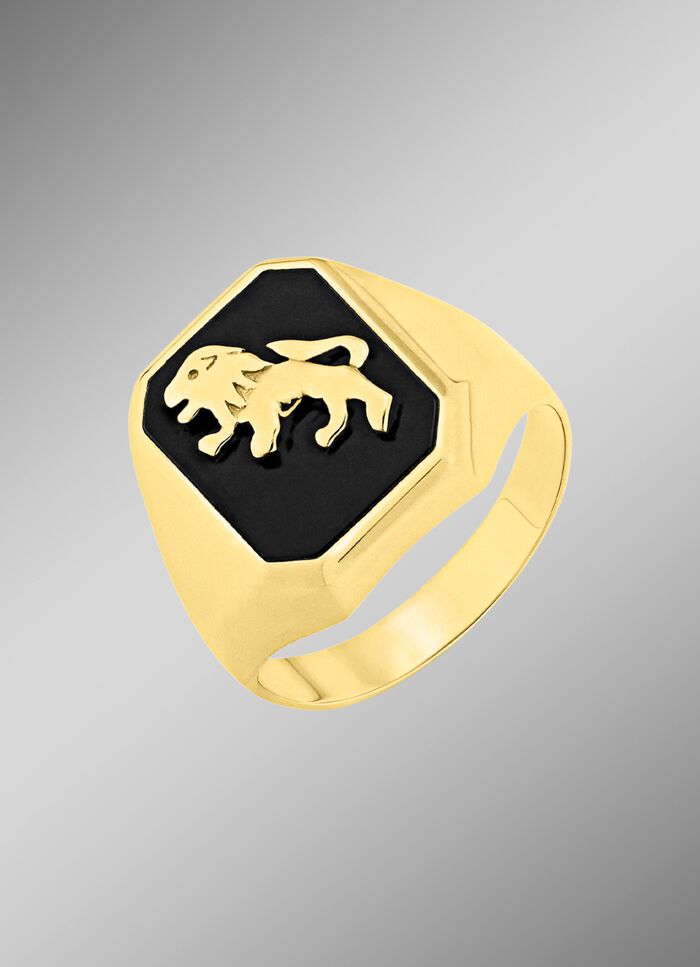 Stijlvolle herenring met echte onyx 