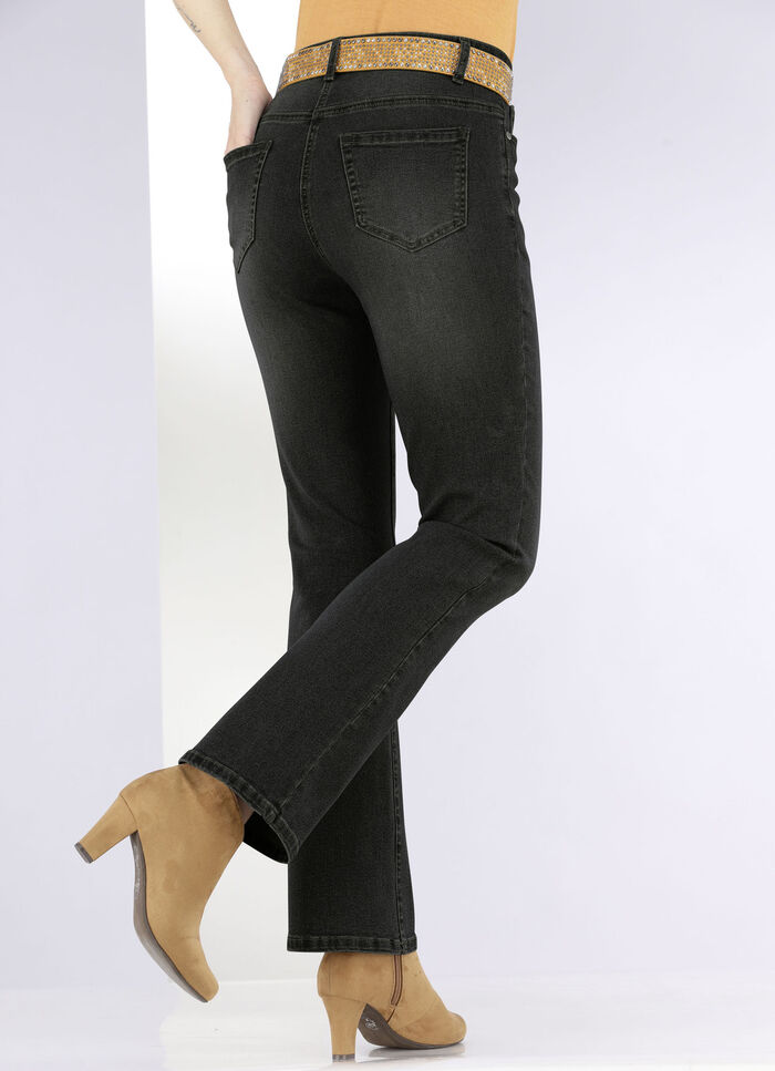 Jeans met licht uitlopende pijpen ZWART