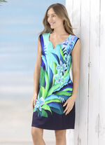 Jurk met briljant kleurenprintontwerp, mouwloos 