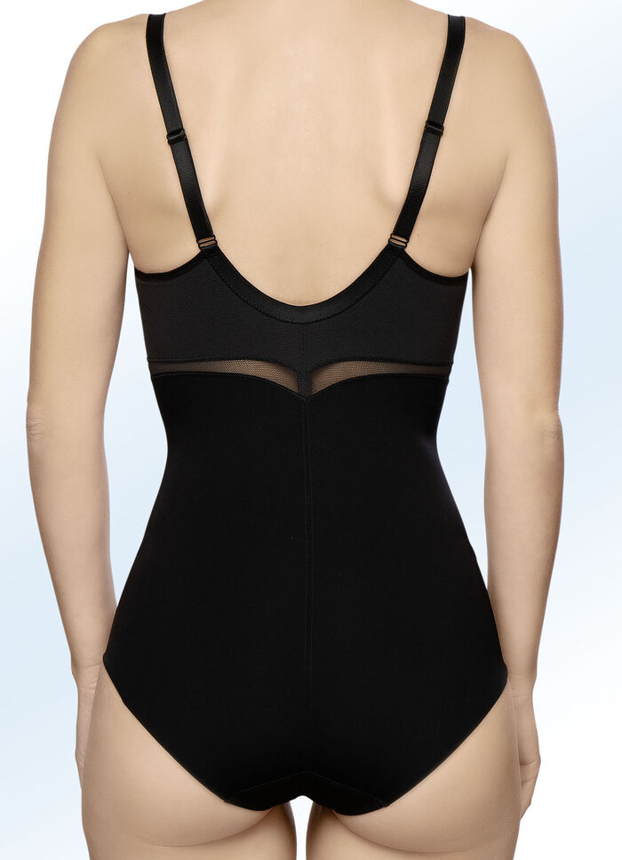 Corselet met broekje van Felina met versteviging aan de voorzijde ZWART