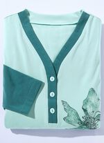 Set van twee nachthemden met knoopsluiting en geplaatste print 