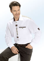 Overhemd met decoratief borduursel op de knoopsluiting 