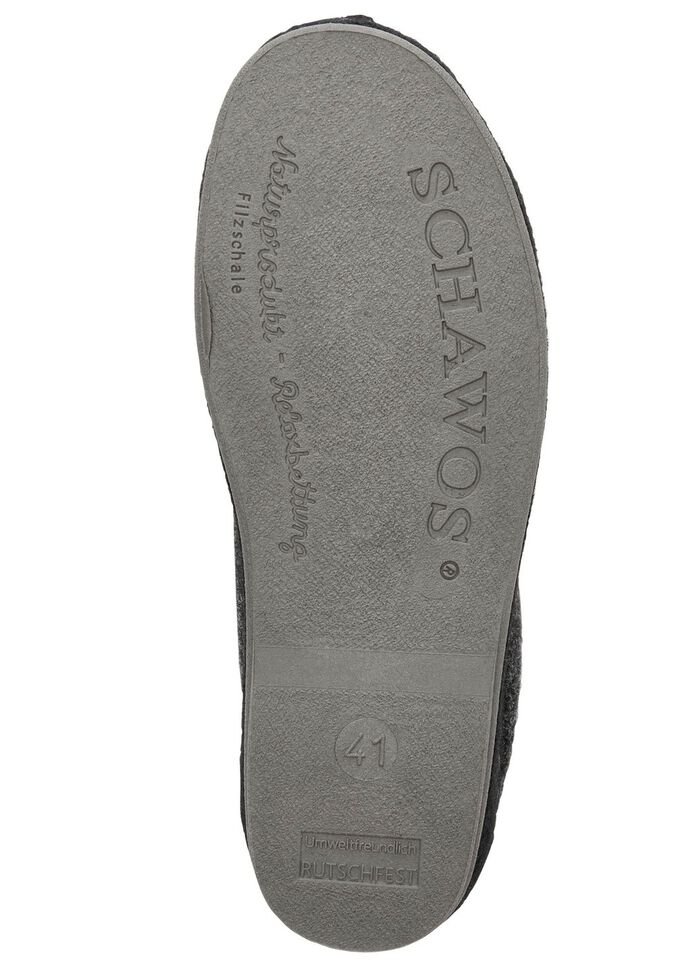 Gevoerde herenpantoffels, met nieuwe wol ANTRACIET-ZWART