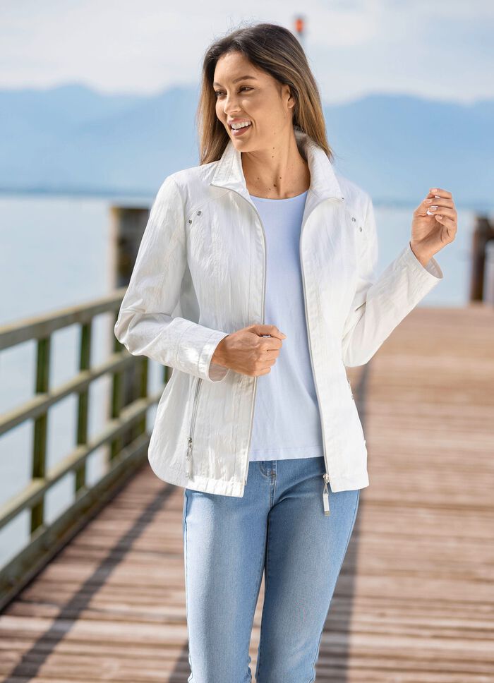 Jas met ritszakken CREME