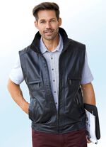 Leren vest met drie binnenzakken 
