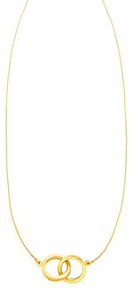 In een prachtig ontwerp: Halsketting met 2 ringen 