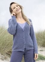 Cardigan met paillettengaren JEANS BLAUW MELANGE