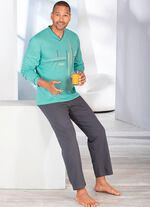 Pyjama met V-hals en open uiteinden 