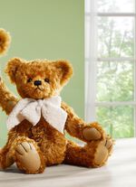Teddybeer van hoogwaardig mohairpluche HONINGBRUIN